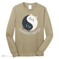 Purrfect Match Balance Cats Cute Kawaii Art Long Sleeve Shirt thumb 0