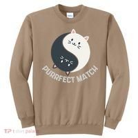 Purrfect Match Balance Cats Cute Kawaii Art Sweatshirt thumb 0