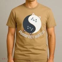 Purrfect Match Balance Cats Cute Kawaii Art T-Shirt thumb 3