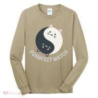 Purrfect Match Balance Cats Cute Kawaii Art Tall Long Sleeve Shirt thumb 0