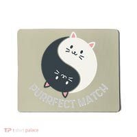 Purrfect Match Balance Cats Cute Kawaii Art Mousepad thumb 0