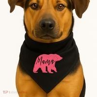 Pink Mama Bear USA-Made Doggie Bandana thumb 1