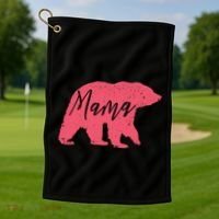 Pink Mama Bear Golf Towel thumb 1