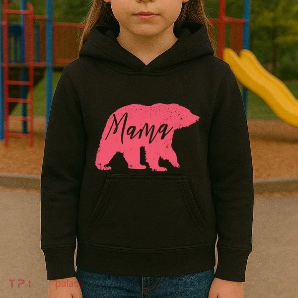 Pink Mama Bear Kids Hoodie