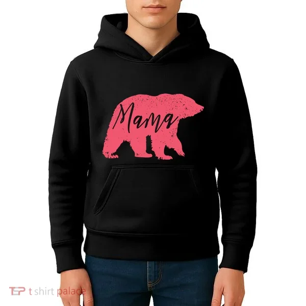 Pink Mama Bear Kids Hoodie