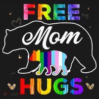 Pride Mama Bear Free Mom Hugs Polo thumb 3