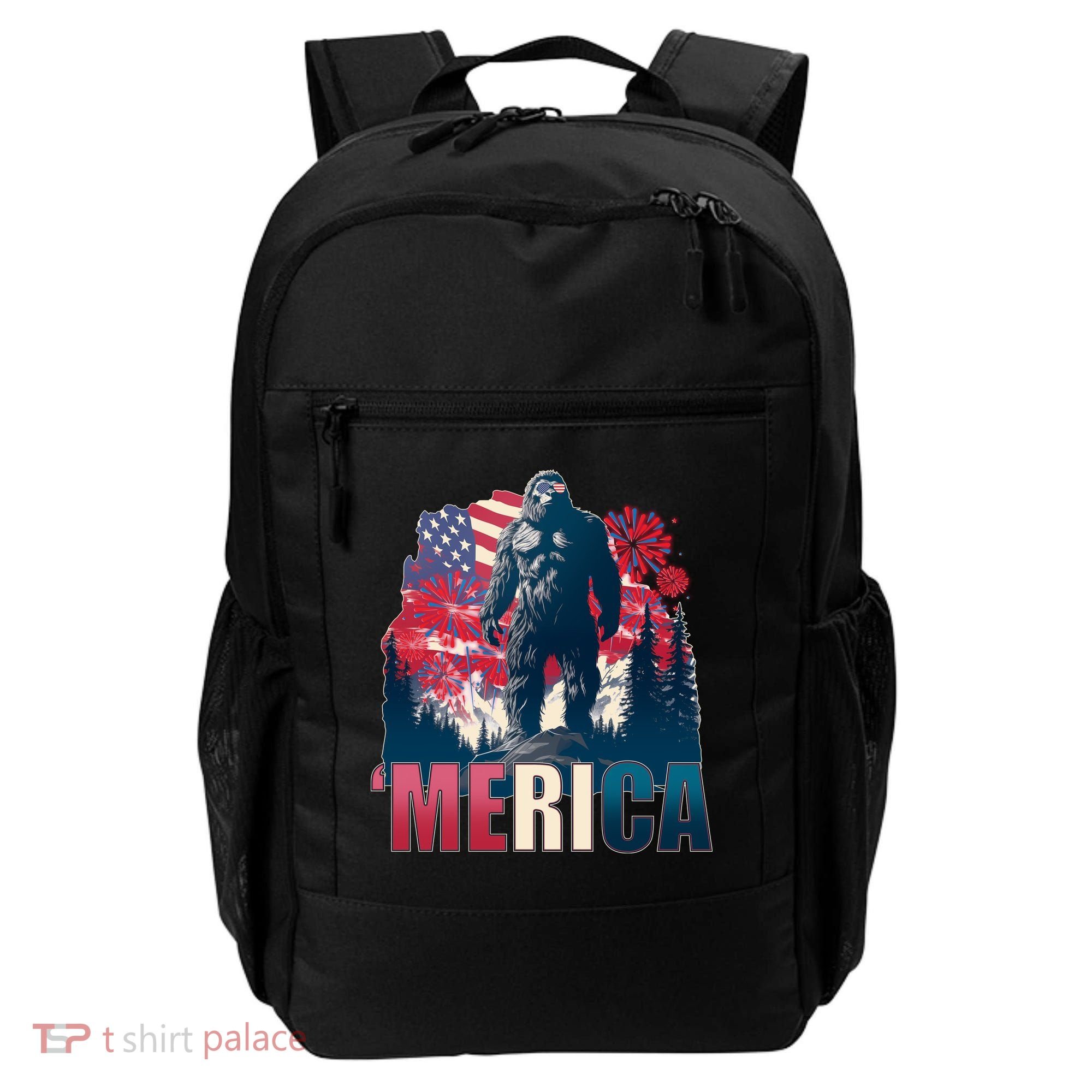 Patriotic Merica Bigfoot Sasquatch Backpack