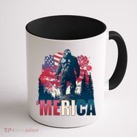 Patriotic Merica Bigfoot Sasquatch Coffee Mug thumb 1