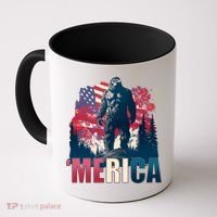Patriotic Merica Bigfoot Sasquatch Coffee Mug thumb 0