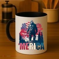 Patriotic Merica Bigfoot Sasquatch Coffee Mug thumb 4
