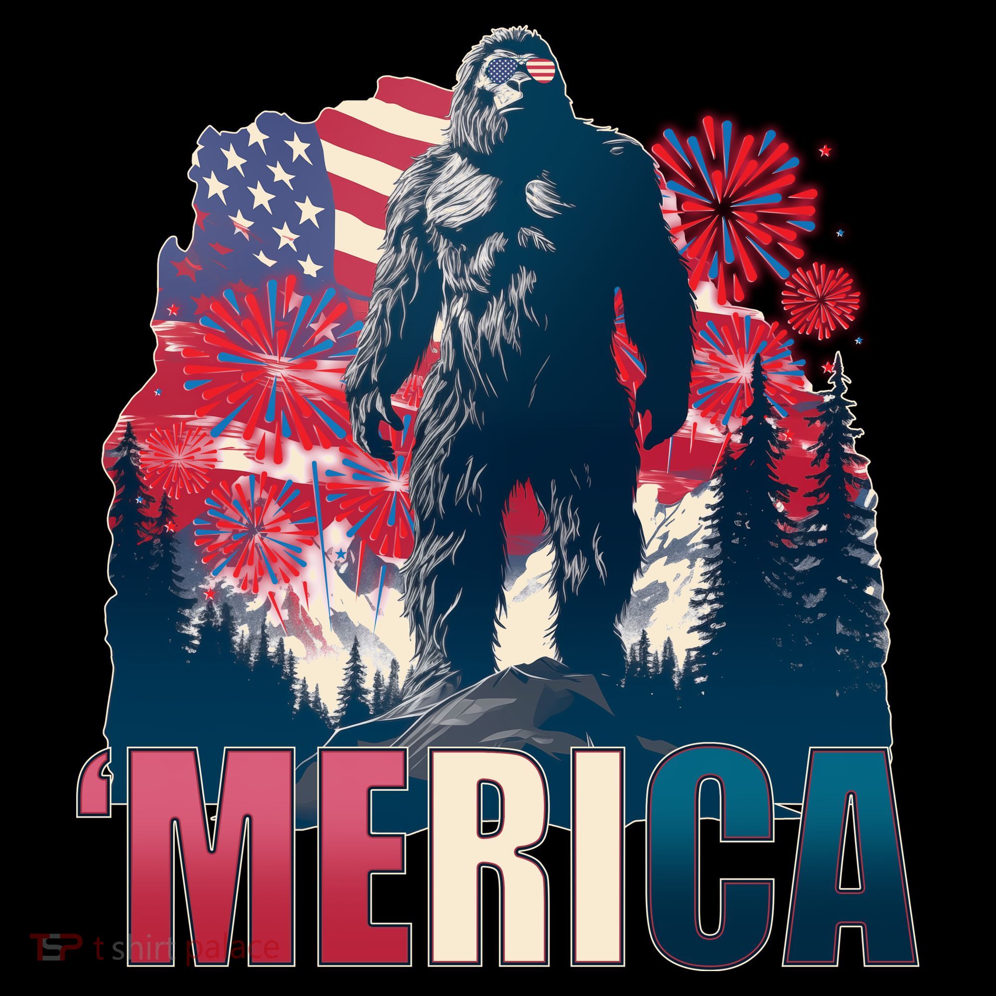 Patriotic Merica Bigfoot Sasquatch Coffee Mug