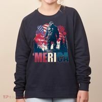 Patriotic Merica Bigfoot Sasquatch Women's Sweatshirt thumb 0