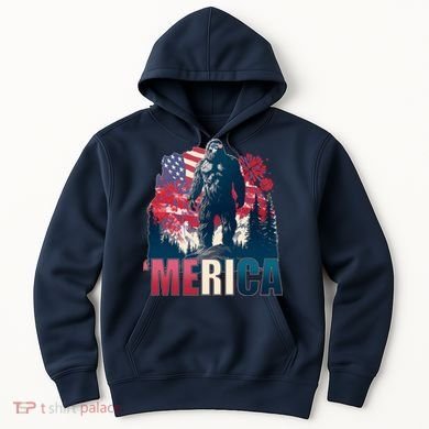 Patriotic Merica Bigfoot Sasquatch Hoodie