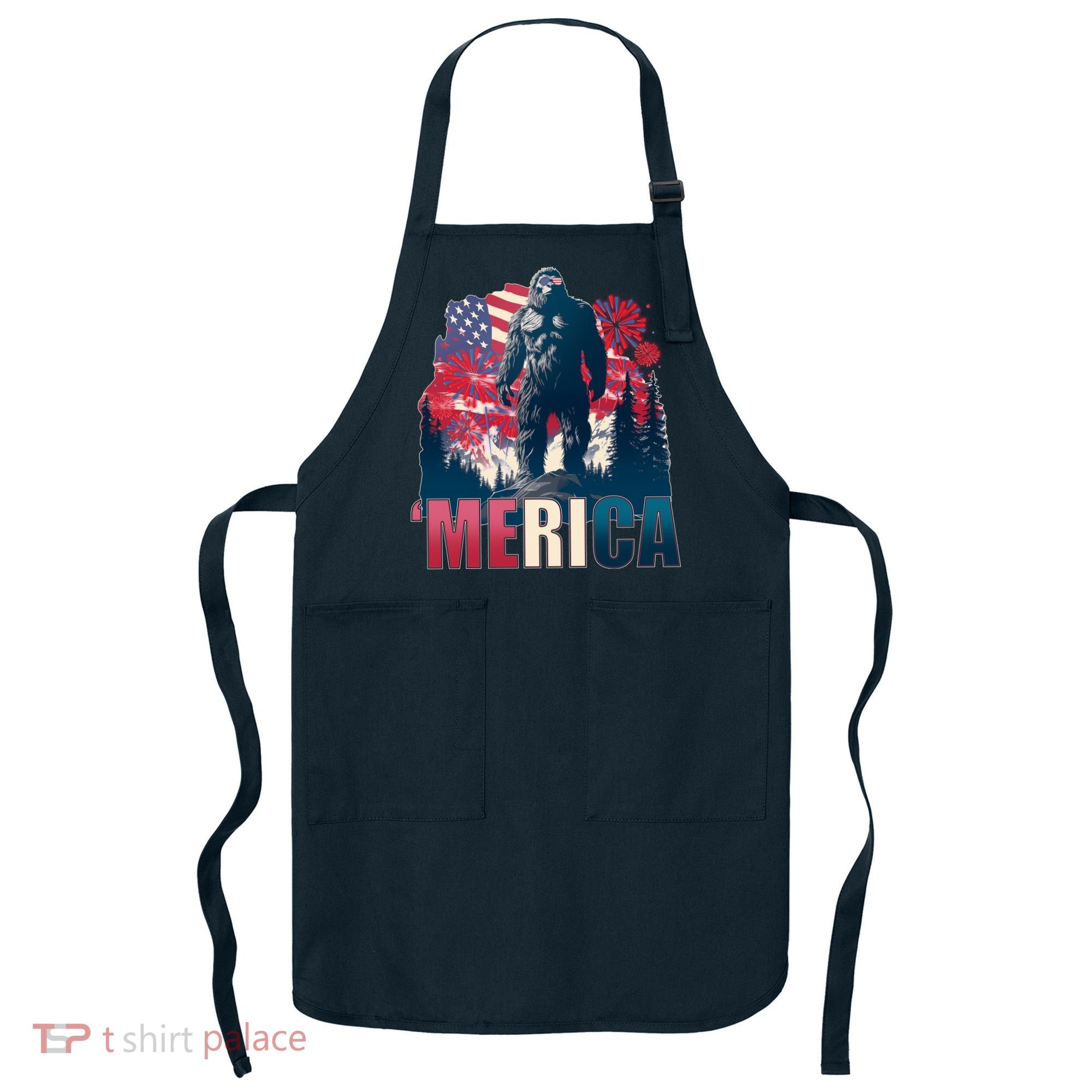 Patriotic Merica Bigfoot Sasquatch Apron