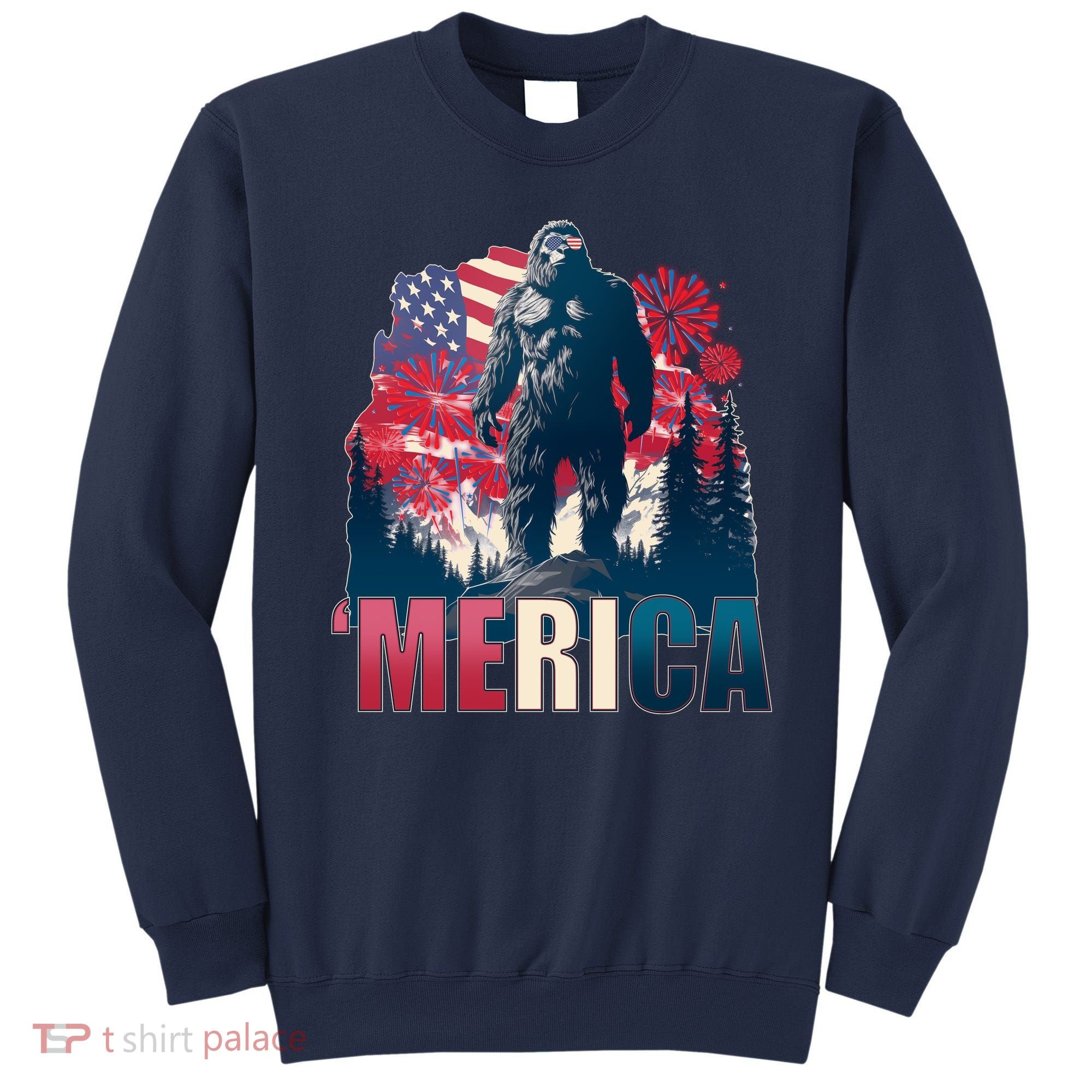 Patriotic Merica Bigfoot Sasquatch Sweatshirt