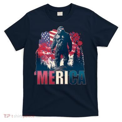 Patriotic Merica Bigfoot Sasquatch T-Shirt