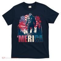 Patriotic Merica Bigfoot Sasquatch T-Shirt thumb 0