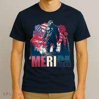 Patriotic Merica Bigfoot Sasquatch T-Shirt thumb 3