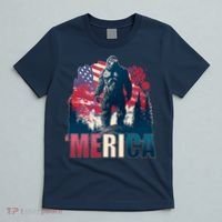 Patriotic Merica Bigfoot Sasquatch T-Shirt thumb 5