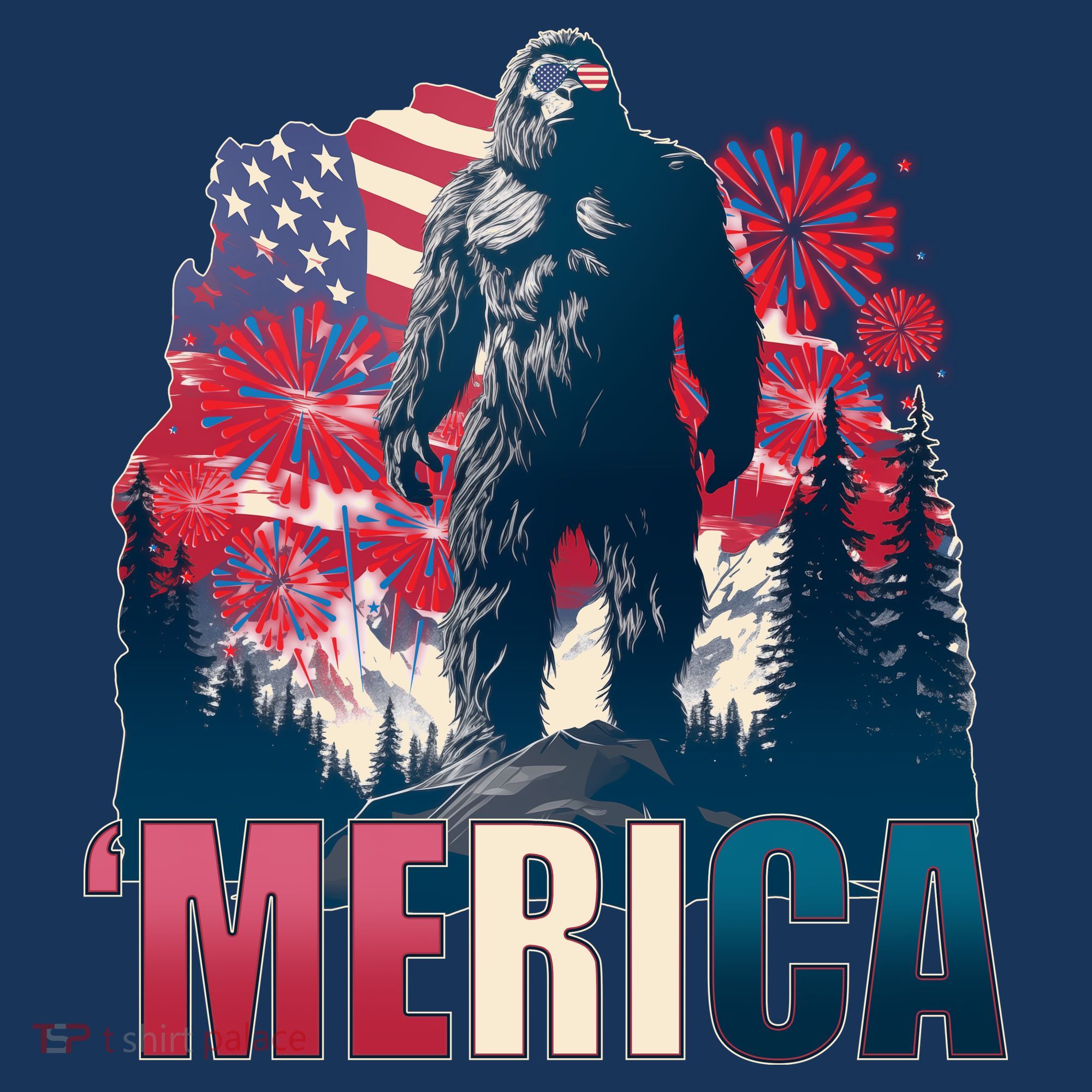 Patriotic Merica Bigfoot Sasquatch Beanie