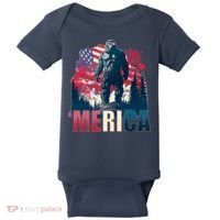 Patriotic Merica Bigfoot Sasquatch Baby Bodysuit thumb 0