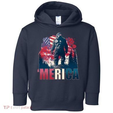 Patriotic Merica Bigfoot Sasquatch Toddler Hoodie