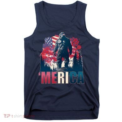 Patriotic Merica Bigfoot Sasquatch Tank Top