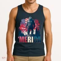 Patriotic Merica Bigfoot Sasquatch Tank Top thumb 3