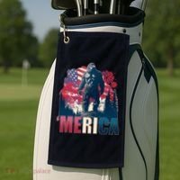 Patriotic Merica Bigfoot Sasquatch Golf Towel thumb 2