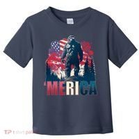 Patriotic Merica Bigfoot Sasquatch Toddler T-Shirt thumb 0