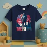 Patriotic Merica Bigfoot Sasquatch Toddler T-Shirt thumb 3