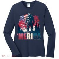 Patriotic Merica Bigfoot Sasquatch Women's Long Sleeve Shirt thumb 0