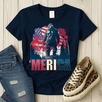 Patriotic Merica Bigfoot Sasquatch Women's T-Shirt thumb 3