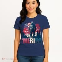 Patriotic Merica Bigfoot Sasquatch Women's T-Shirt thumb 4