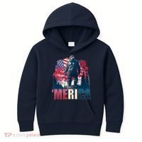 Patriotic Merica Bigfoot Sasquatch Kids Hoodie thumb 0