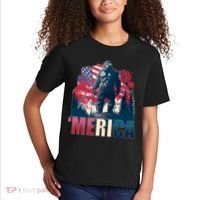 Patriotic Merica Bigfoot Sasquatch Kids T-Shirt thumb 2