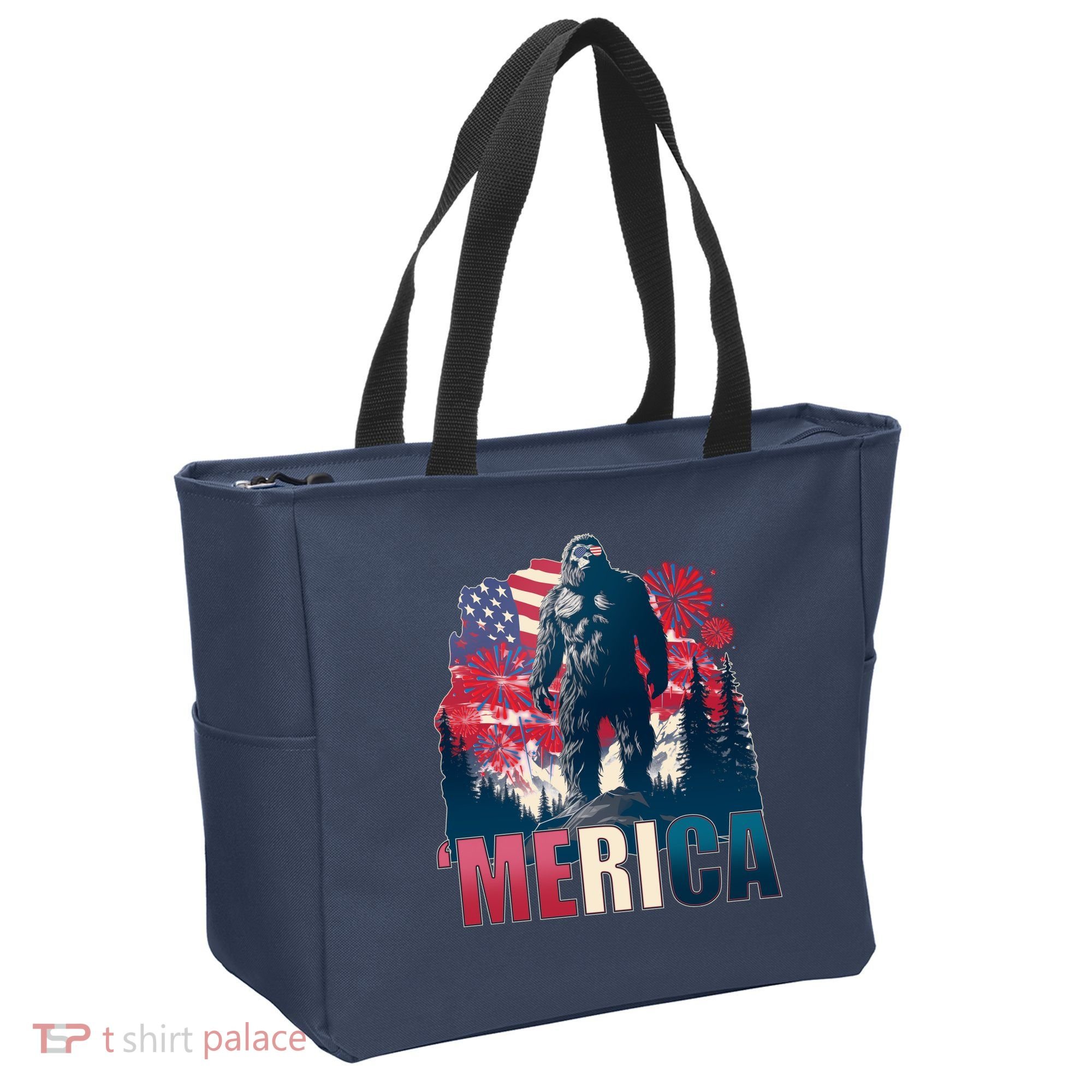 Patriotic Merica Bigfoot Sasquatch Tote Bag