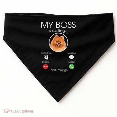 Pomeranian My Boss USA-Made Doggie Bandana