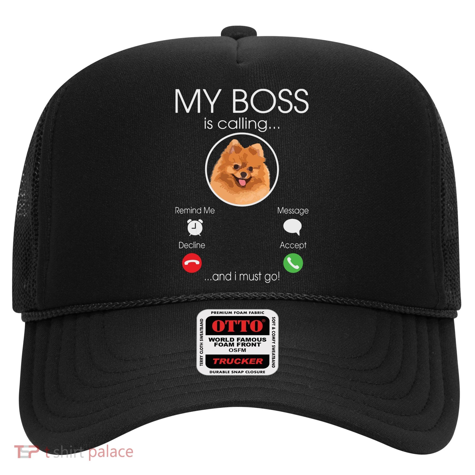 Pomeranian My Boss Hat