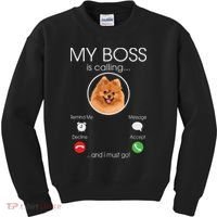 Pomeranian My Boss Kids Sweatshirt thumb 0