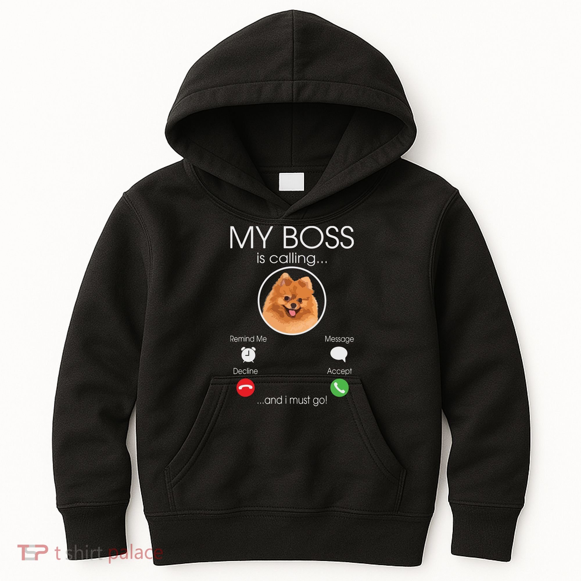Pomeranian My Boss Kids Hoodie
