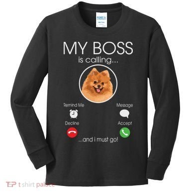 Pomeranian My Boss Kids Long Sleeve Shirt
