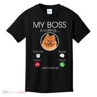 Pomeranian My Boss Kids T-Shirt thumb 0