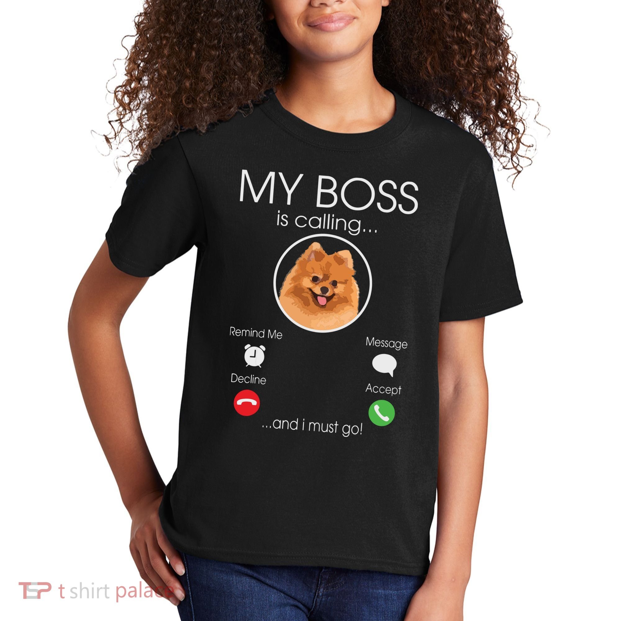 Pomeranian My Boss Kids T-Shirt