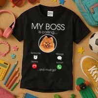 Pomeranian My Boss Kids T-Shirt thumb 3