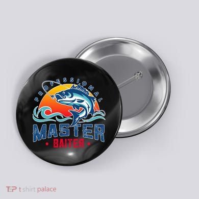 Pro Master Baiter Fishing Gifts Button