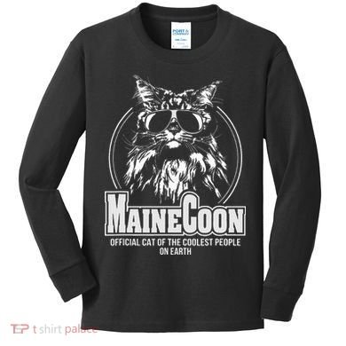 Proud Maine Coon Cool Cat Kids Long Sleeve Shirt