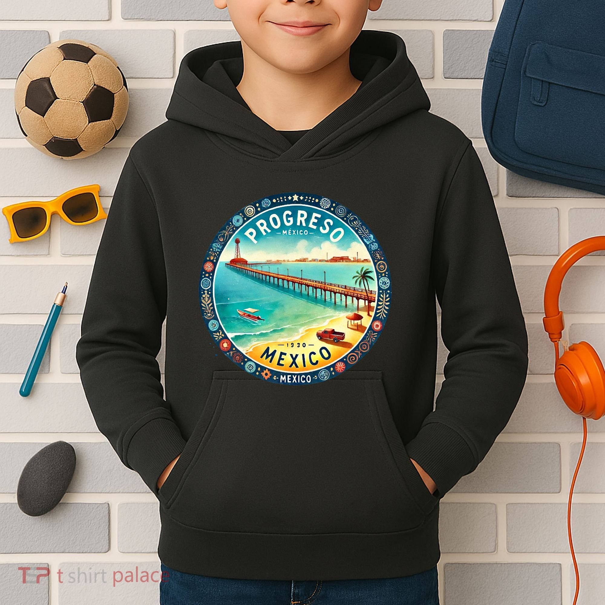 Progresso Mexico Cruise Destination Kids Hoodie