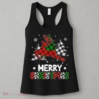 Plaid Merry Christmas Reindeer Tree Family Matching Pajamas Women's Tank Top thumb 3