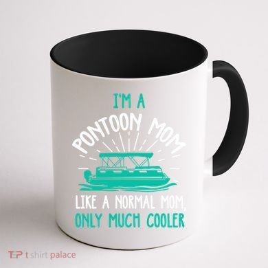Pontoon Mom Cool Gift Funny Boating Pontoon Lover Mother Gift Cool Gift Coffee Mug back